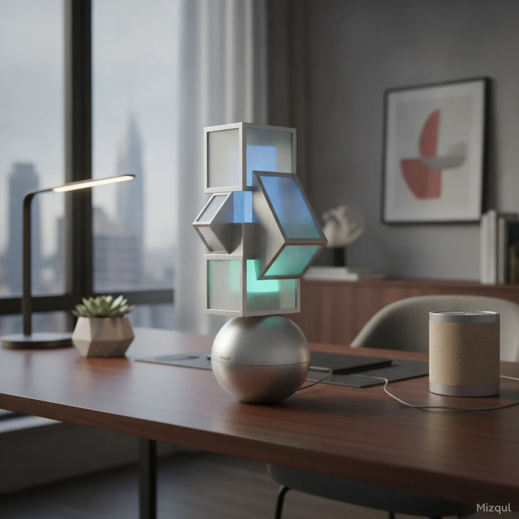 close-up modern home gadget or smart decor by